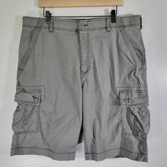 Wearfirst Cargo Shorts Grey Ripstop Mens Sz 38 Fisherman Outdoors Hiking Cabin - Picture 1 of 12
